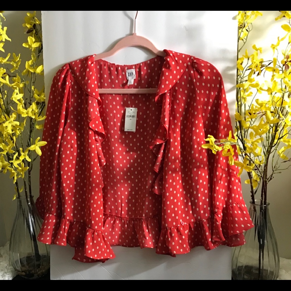 GAP XS Blouse with raffles.